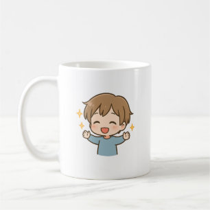Schattige Gelukkige Chibi Dagelijkse Stemming Mok
