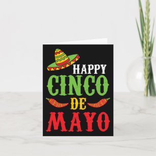 Schattige Gelukkige Cinco De Mayo Sombrero Pepers Kaart