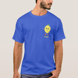 Schattige gelukkige citroen cartoon & kalligrafie t-shirt