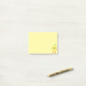 Schattige gelukkige citroen op geel post-it® notes (Op bureau)