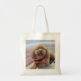 Schattige Gelukkige Cockapoo Hond Op Boot Glimlach Tote Bag