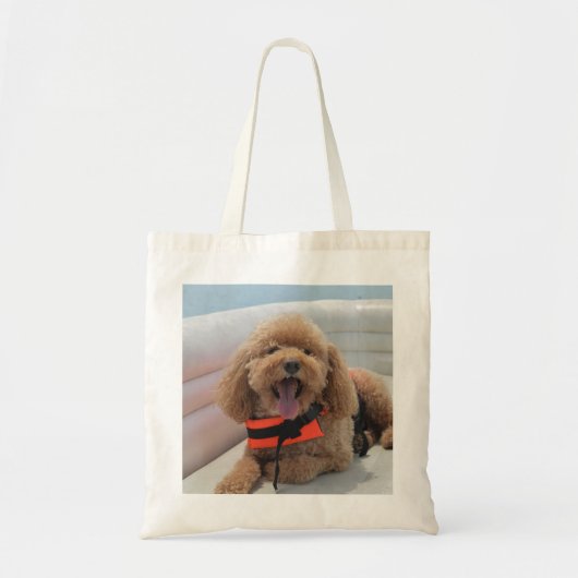Schattige Gelukkige Cockapoo Hond Op Boot Glimlach Tote Bag (Voorkant)