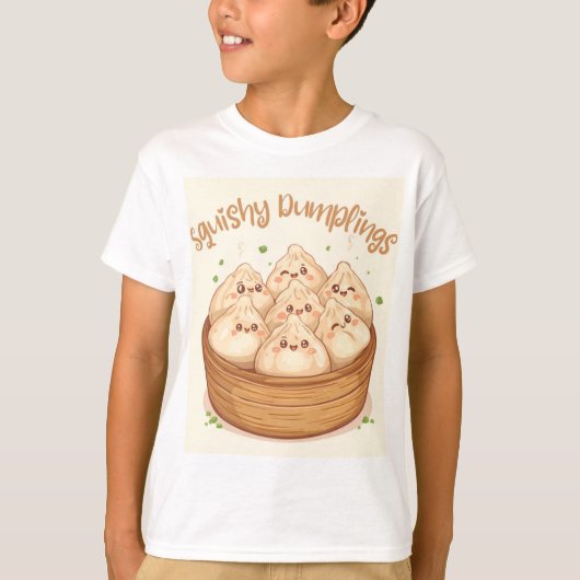 Schattige Gelukkige Dumpling Kinderen T-shirt (Voorkant)