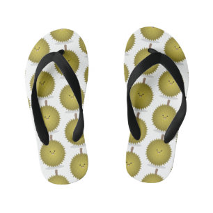 Schattige gelukkige durian cartoon illustratie kinder teenslippers