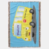 Schattige gelukkige gele schoolbus cartoon deken (Voorkant Verticaal)