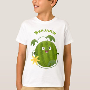 Schattige gelukkige glimlachende watermeloen carto t-shirt