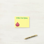 Schattige gelukkige granaatappel fruit cartoon post-it® notes (Op bureau)