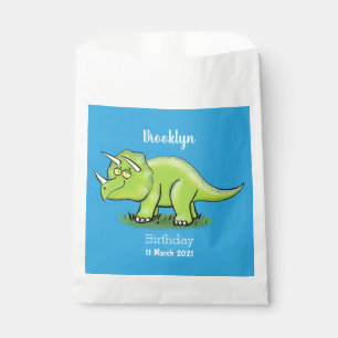 Schattige gelukkige groene triceratops dinosaurus bedankzakje
