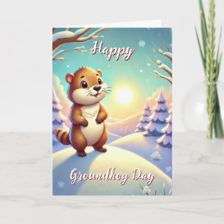 Schattige Gelukkige Groundhog Day & Geschiedenis K Kaart