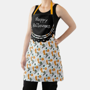 Schattige Gelukkige Halloween Doodles Illustratie Schort
