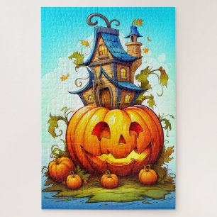 Schattige Gelukkige Halloween Pompoen Legpuzzel