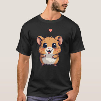 Schattige Gelukkige Hamster met Hart - Kawaii Cart T-shirt