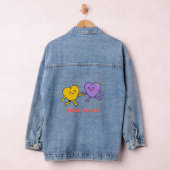 Schattige Gelukkige Hart Vrienden Denim Jacket (Hangar)
