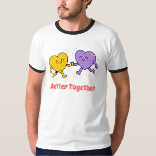 Schattige Gelukkige Hart Vrienden T-shirt