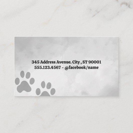 Schattige Gelukkige Honden Zitten Visitekaartje (Achterkant)