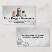 Schattige Gelukkige Honden Zitten Visitekaartje (Voorkant / Achterkant)