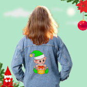 Schattige Gelukkige Kerst Elf Denim Jacket