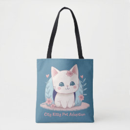 Schattige gelukkige Kitty met een thuis Tote Bag
