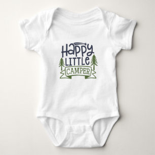 Schattige gelukkige kleine Camper woordkunst Romper