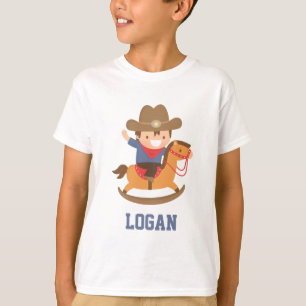 Schattige Gelukkige Kleine Cowboy op Schommelpaard T-shirt
