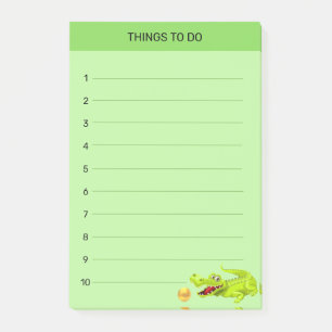 Schattige gelukkige krokodil Dingen om te doen op Post-it® Notes