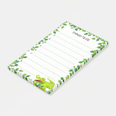 Schattige gelukkige krokodil met bladframe Dingen  Post-it® Notes (Schuin)