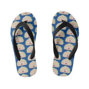 Schattige gelukkige lachende taco cartoon illustra kinder teenslippers