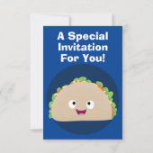 Schattige gelukkige lachende taco cartoonillustrat kaart (Achterkant)