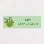 Schattige gelukkige lachende watermeloen cartoon g labels (Design 1)