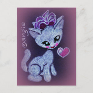Schattige Gelukkige Liefde Kitty Briefkaart