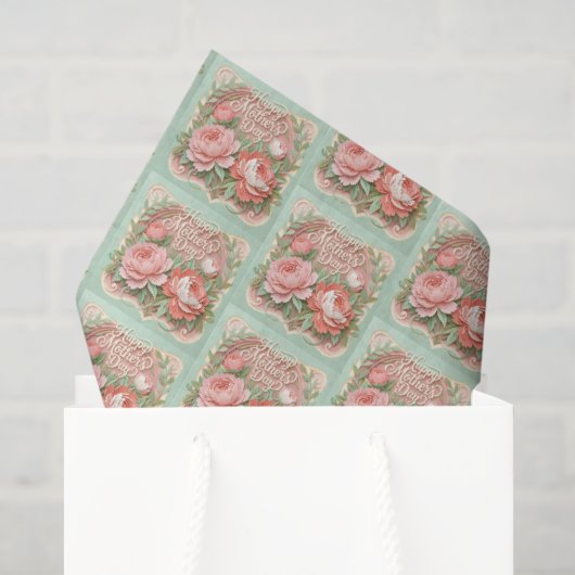Schattige gelukkige Moederdag tegels Tissuepapier (Cadeauzakje)