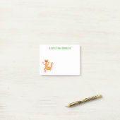 Schattige gelukkige oranje dansende watersalamande post-it® notes (Op bureau)