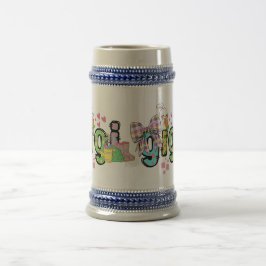 Schattige gelukkige paashaas gigi oma en opa  bierpul