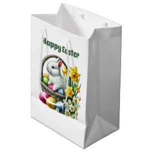 Schattige gelukkige Paashaas Medium Cadeauzakje