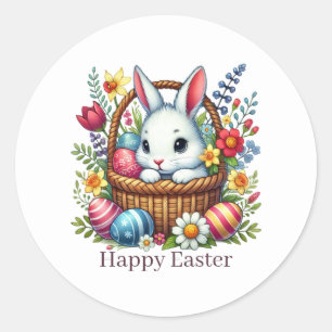 Schattige gelukkige Paashaas Ronde Sticker