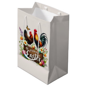 Schattige Gelukkige Pasen Haan Medium Cadeauzakje