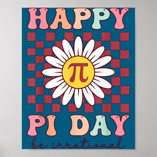 Schattige Gelukkige Pi Dag Taart Irrationaal Poster (Voorkant)