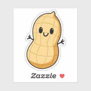 Schattige Gelukkige Pinda, Grappig Eten Sticker
