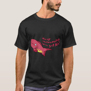 Schattige gelukkige pruim vis - blijf zwemmen t-shirt
