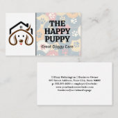 Schattige Gelukkige Puppy | Hondenpoten | Dierenve Afsprakenkaartje (Voorkant / Achterkant)