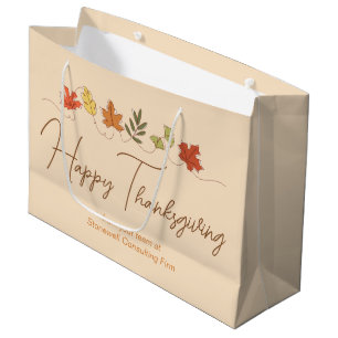 Schattige gelukkige Thanksgiving-bladeren Aangepas Groot Cadeauzakje