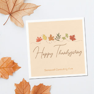 Schattige gelukkige Thanksgiving-bladeren Persoonl Servet