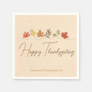 Schattige gelukkige Thanksgiving-bladeren Persoonl Servet