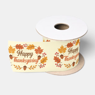 Schattige gelukkige Thanksgiving krans van bladere Satijnen Lint