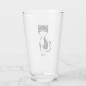 Schattige gelukkige tuxedo kat glas (Achterkant)