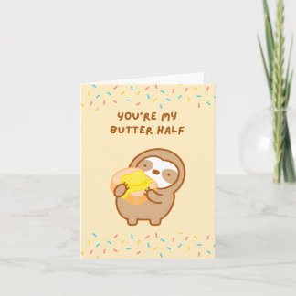 Schattige Gelukkige Valentijnsdag Boter Toast Luia Kaart