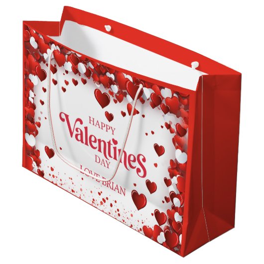 Schattige gelukkige Valentijnsdag Groot Cadeauzakje (Voorkant Gekanteld)