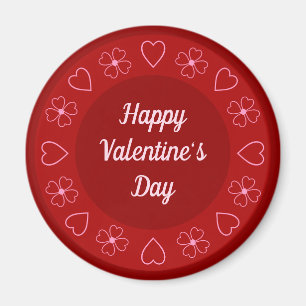 Schattige gelukkige Valentijnsdag harten en bloeme Magneet