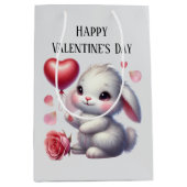 Schattige gelukkige Valentijnsdag konijn Medium Cadeauzakje (Voorkant)