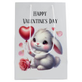Schattige gelukkige Valentijnsdag konijn Medium Cadeauzakje (Achterkant)